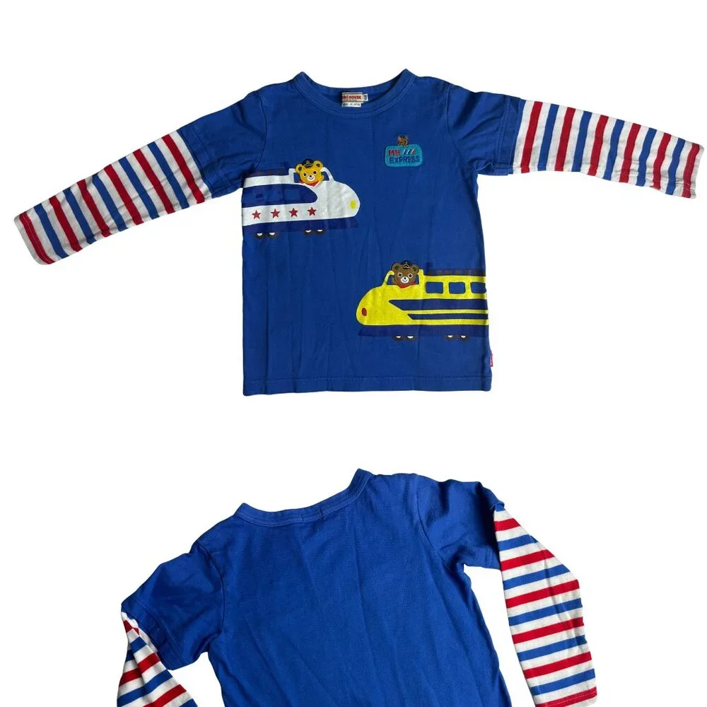 MIKI HOUSE Japan Train Tee Blue 5T - Picture 2 of 8
